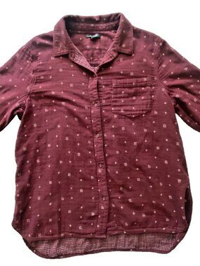 Madewell Classic Fit Plaid Flannel Cotton Blend Long Sleeve Button - Women's XL